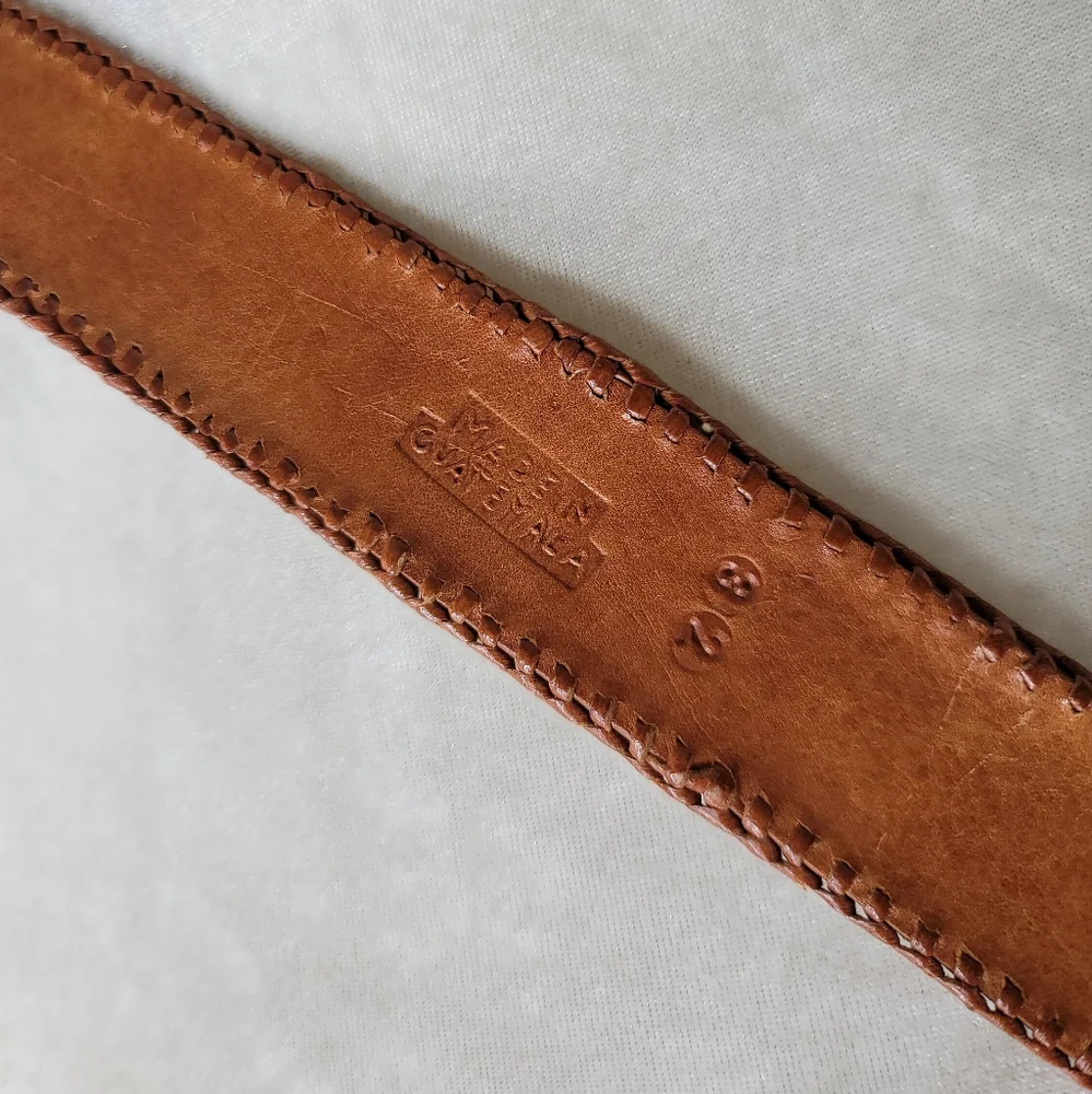 VTG 80s Guatemalan Tooled Leather Belt
